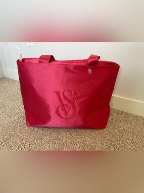 Victoria Secret Red Monogram Logo Tote Bag - NWT